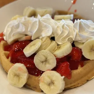Banana Strawberry Waffle