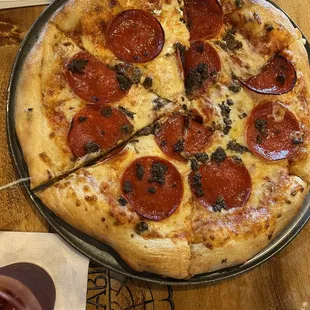 Pepperoni and Mushroom Pizza