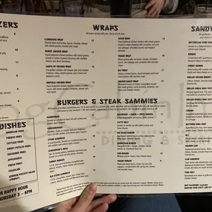 1/2 of menu