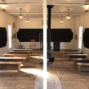 Inside the school house. No school today.