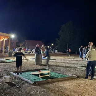 people playing a game of mini golf
