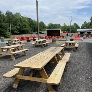 Outdoor seating music area