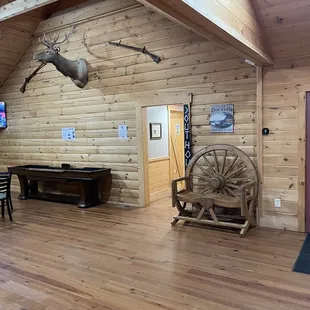 the inside of a cabin