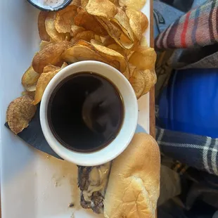 Frenchdip and Thai peanut bowl with salmon.