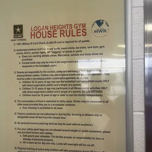 Logan Heights Gym House Rules