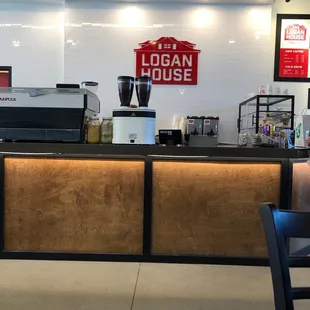 Barista bar at Logan House Coffee