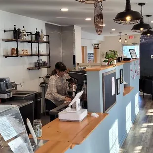 Counter and part of seating area.