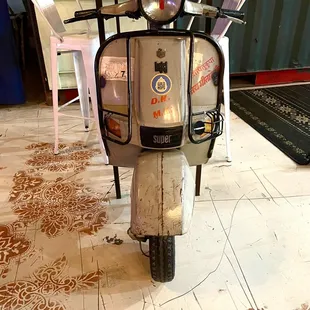 Indian motorcycle inspired eating area