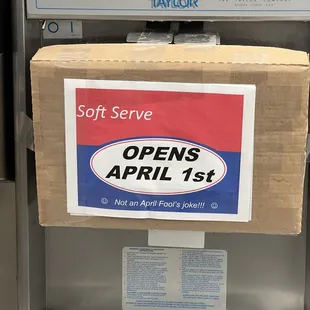 Soft serve begins on April 1st