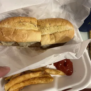 Hoagie and fries.
