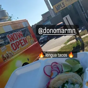 Taco truck is fire