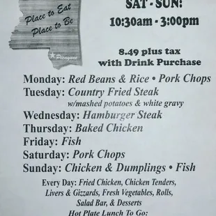 Buffet &amp; specials