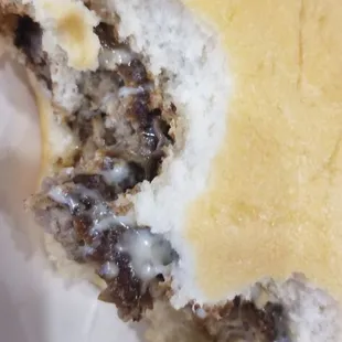 a half eaten sandwich