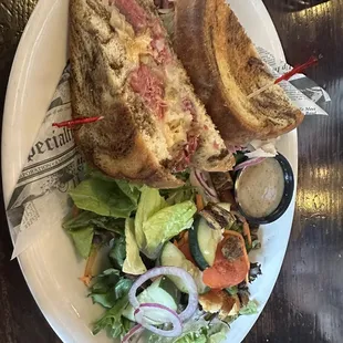 Rueben and Mixed Green Side Salad