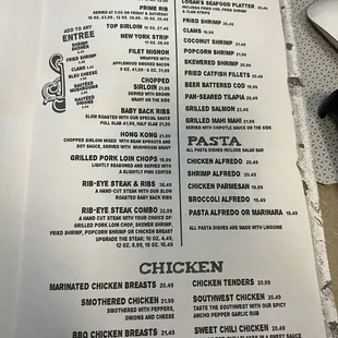 Menu from my visit of 23 February 2023.  Prices are ridiculous!  Food is just good.  Salad Bar is good if you like shredded lettuce.