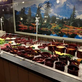Nice sized salad bar with many options. The Mullens dressing is incredible.