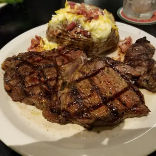 Ribeye with baked potato