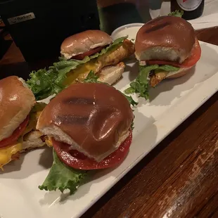 Buffalo chicken sliders