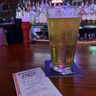 A cold Miller Lite and some Keno.