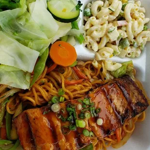 The salmon and noodle are excellent.