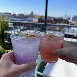 delicious cocktails off the happy hour menu! those colors