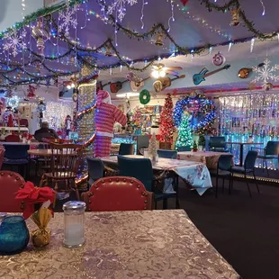 Lois Mann's Restaurant is known as "The Christmas Cafe" because it stays decorated year-round.