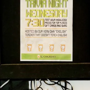 Trivia Night Wednesday (09/23/22). @LokahiBrewing #Honolulu #Oahu #Beer #CraftBeer #Trivia #DrinkPorn