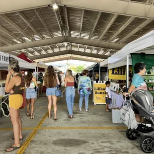 people shopping at stalls