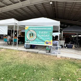 a tent with a sign for every sunday