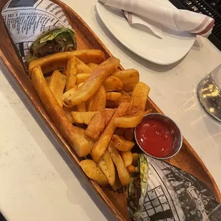 Grilled Lamb Wrap and Fries