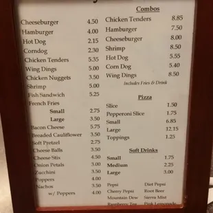 Food menu