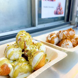 two trays of pastries