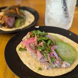 Smoked carnitas and steak tacos