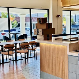 a view of the inside of a restaurant