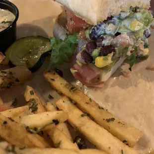 Chicken Torta with rosemary fries