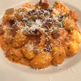 Daily Special: Gnocchi with Guanciale, Ciliegine, with Spicy Tomato Cream Sauce