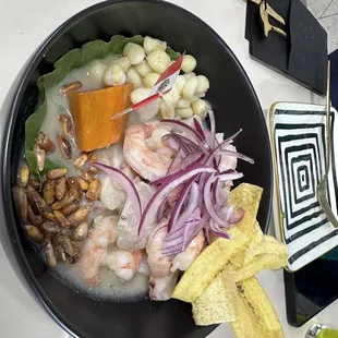 a bowl of food