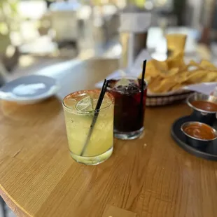 Happy hour margarita picante and sangria roja