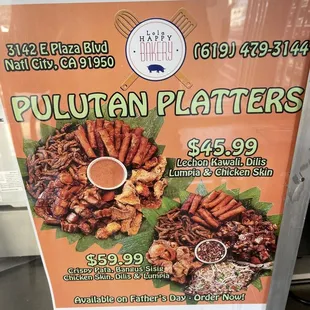 a sign for puutan platters