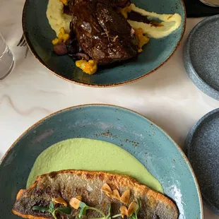 Branzino and Beef Ribs