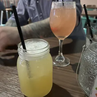 Classic margarita (no salt) and White Sangria