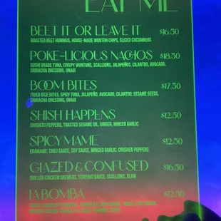 Food menu