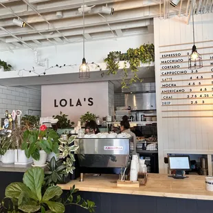 the interior of a cafe