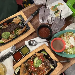 a table full of food