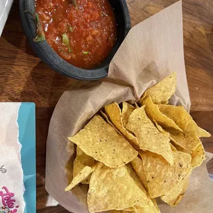 Complimentary chips and salsa