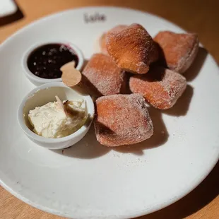 Made To Order Doughnuts with jam + vanilla mascarpone