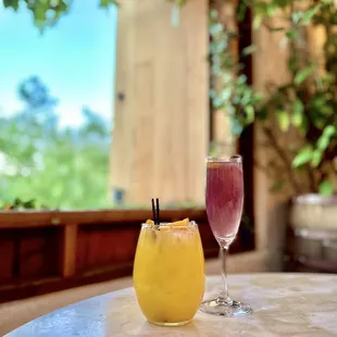 Mango &amp; French 75 cocktails. Both are great.