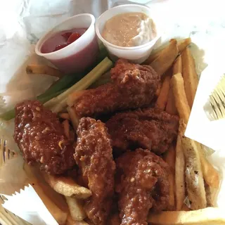 Cajun Hot Wings & Fries