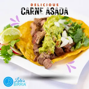 Delicious Carne Asada Tacos at Lola&apos;s