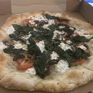 Build Create Your Own Pie - Small. Garlic oil with fresh mozzarella, tomato, mushroom, and spinach.